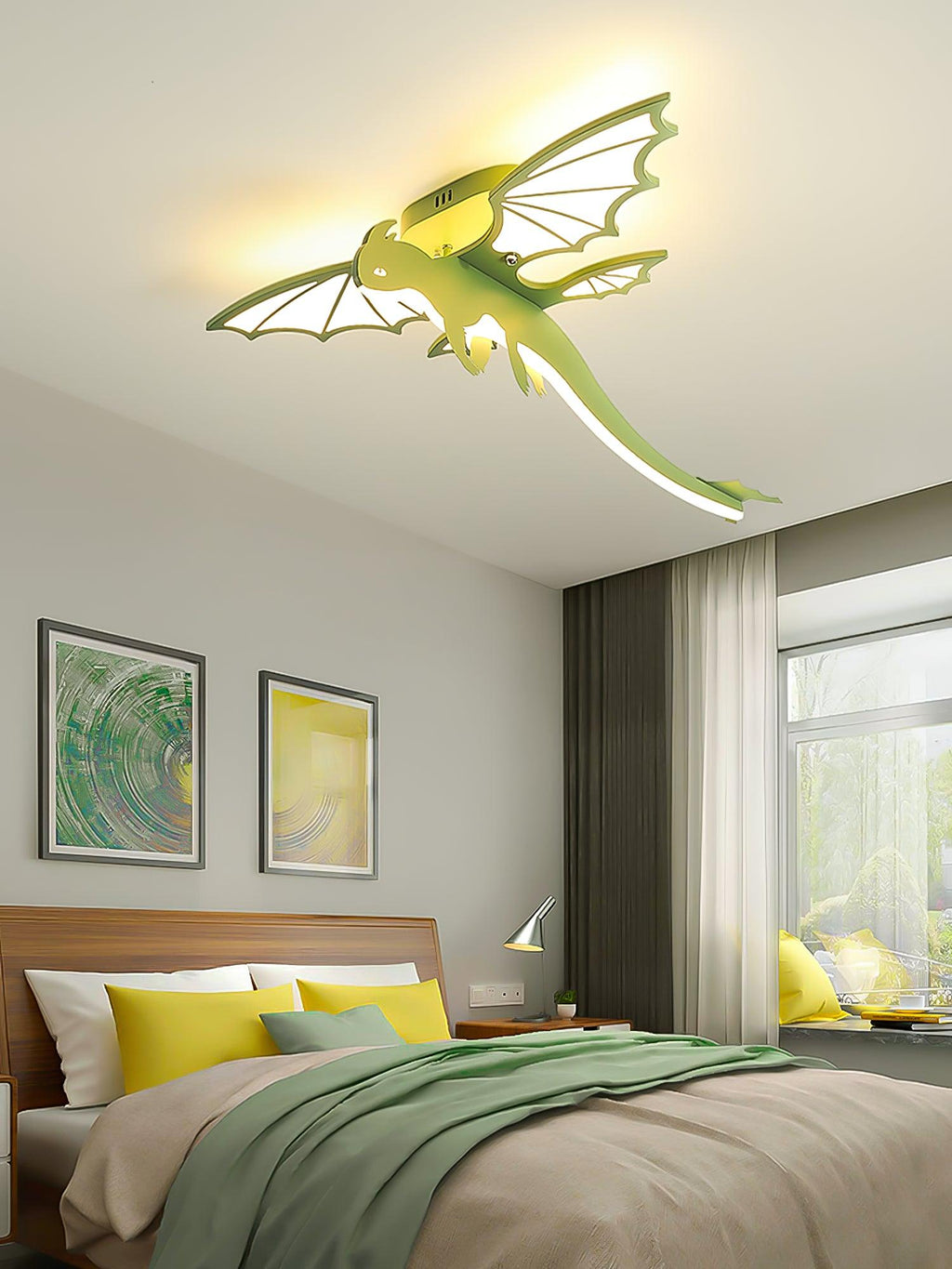 Lustra Plafonnier Dinosaure Vert LED - Neutralighting