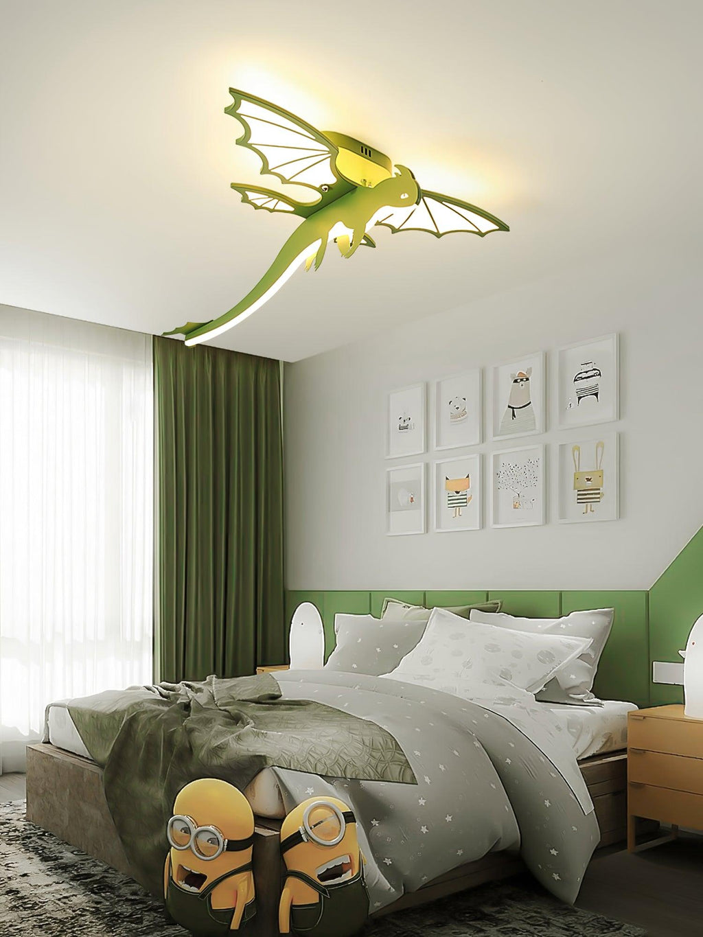 Lustra Plafonnier Dinosaure Vert LED - Neutralighting