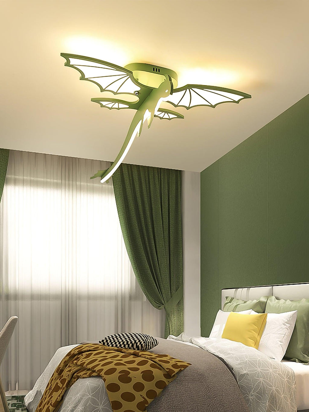 Lustra Plafonnier Dinosaure Vert LED - Neutralighting