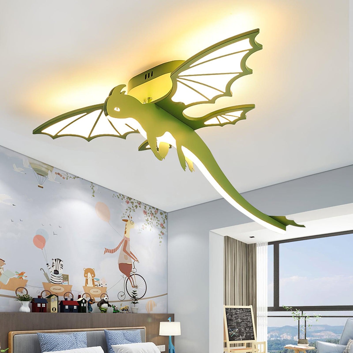 Lustra Plafonnier Dinosaure Vert LED - Neutralighting