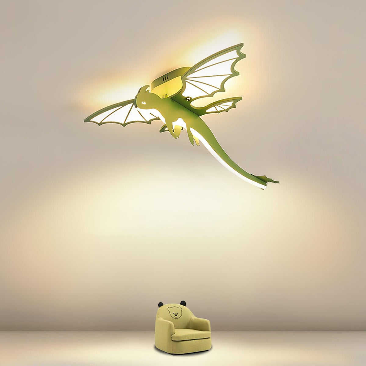 Lustra Plafonnier Dinosaure Vert LED - Neutralighting