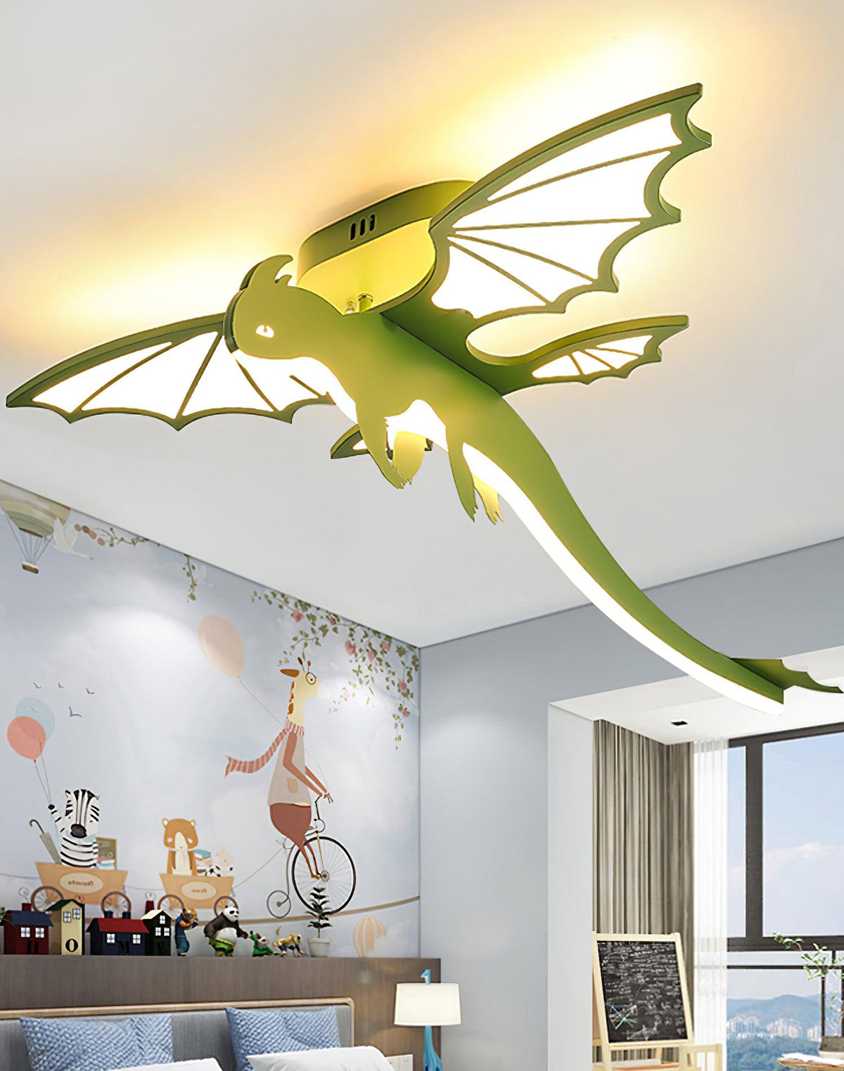 Lustra Plafonnier Dinosaure Vert LED - Neutralighting
