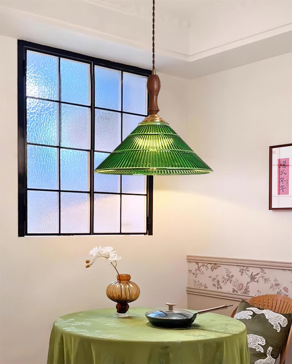 Nolyn Lampe Suspension Verre Vintage Cannelé - Neutralighting