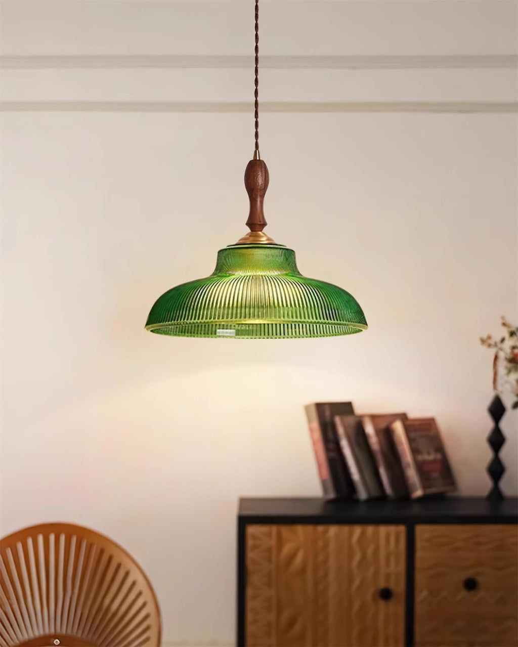 Nolyn Lampe Suspension Verre Vintage Cannelé - Neutralighting