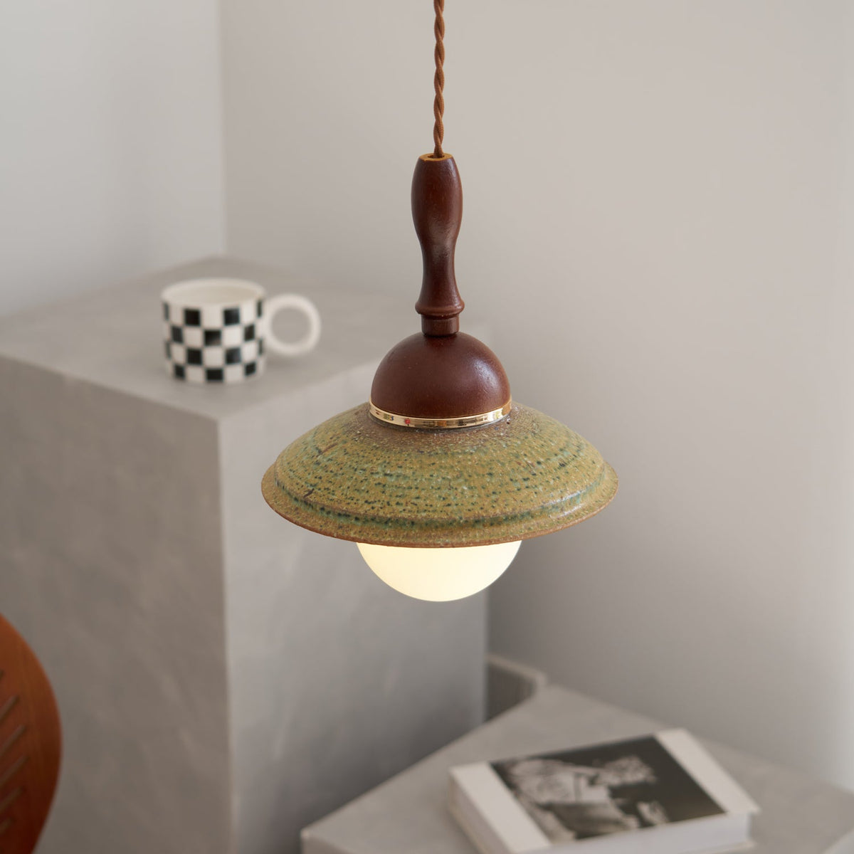 Ulsilia Lampe Pendante Art en Bois et Céramique - Neutralighting