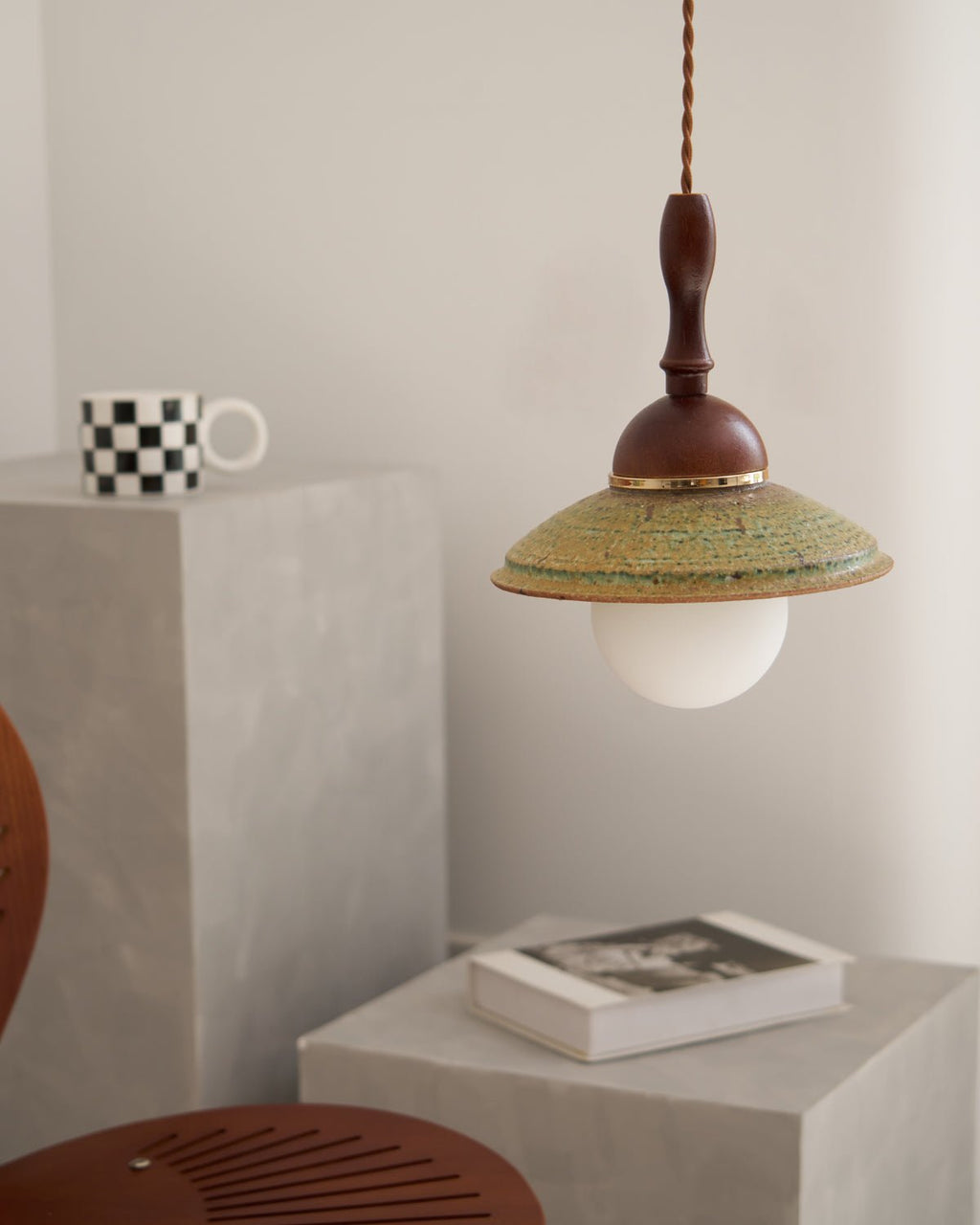 Ulsilia Lampe Pendante Art en Bois et Céramique - Neutralighting