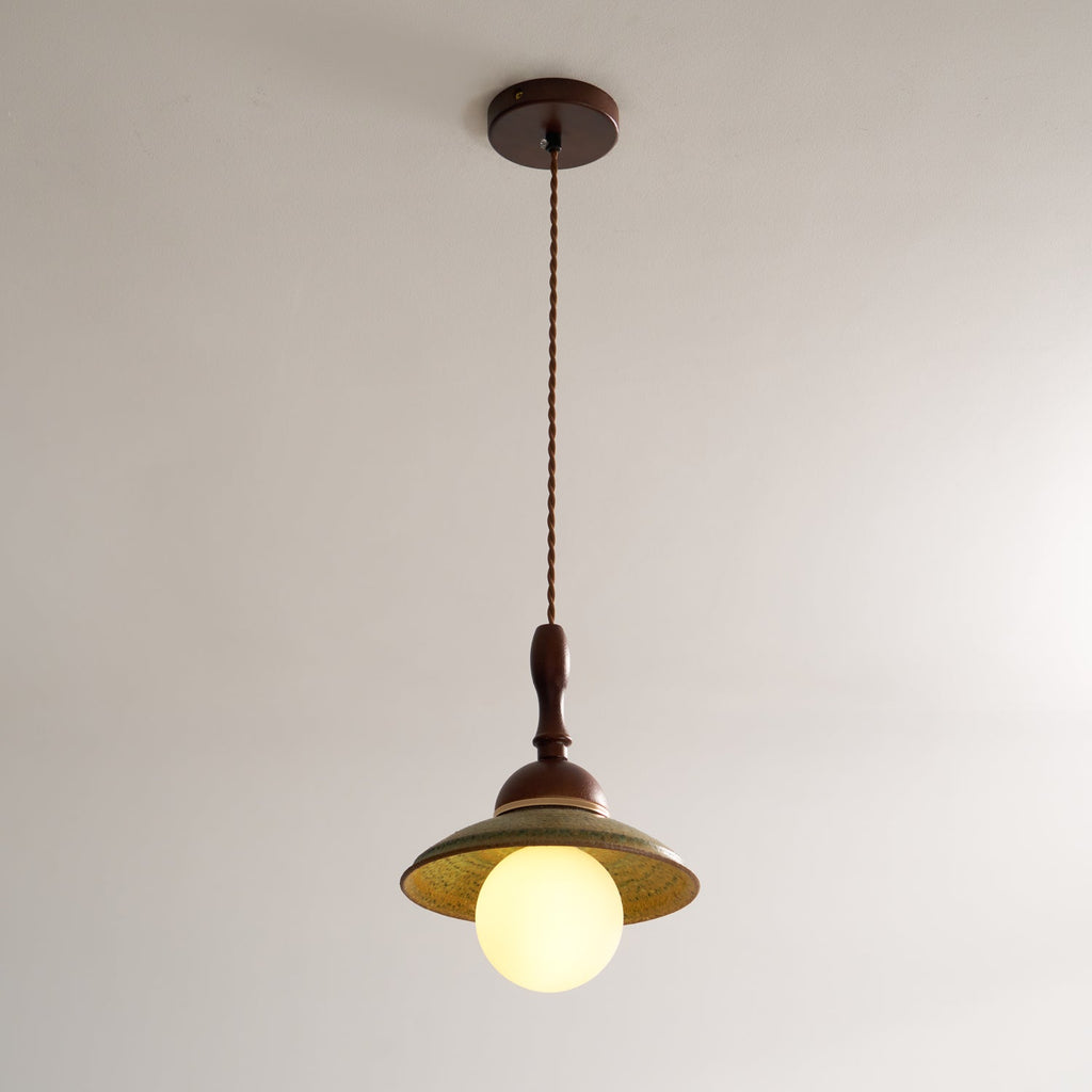 Ulsilia Lampe Pendante Art en Bois et Céramique - Neutralighting