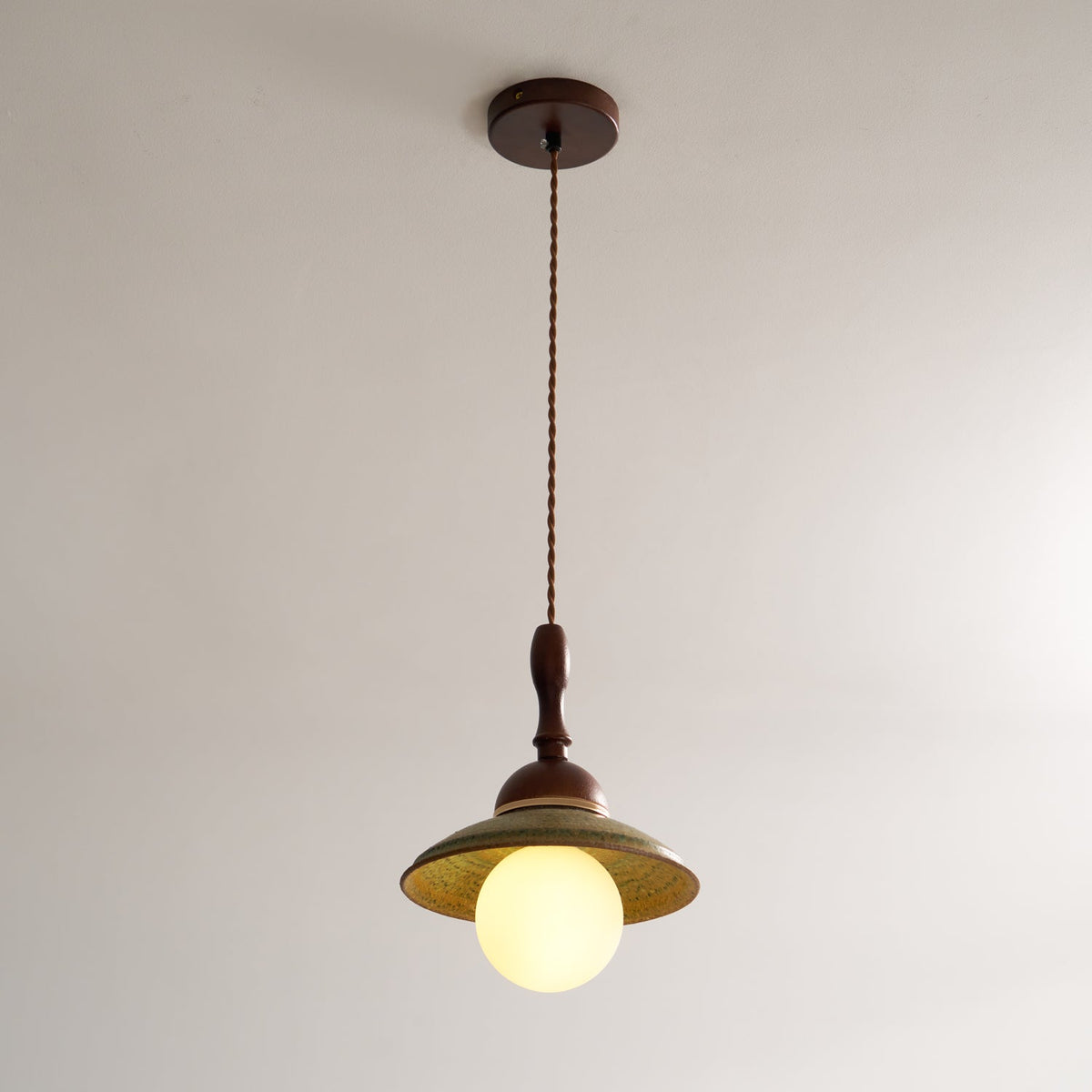 Ulsilia Lampe Pendante Art en Bois et Céramique - Neutralighting