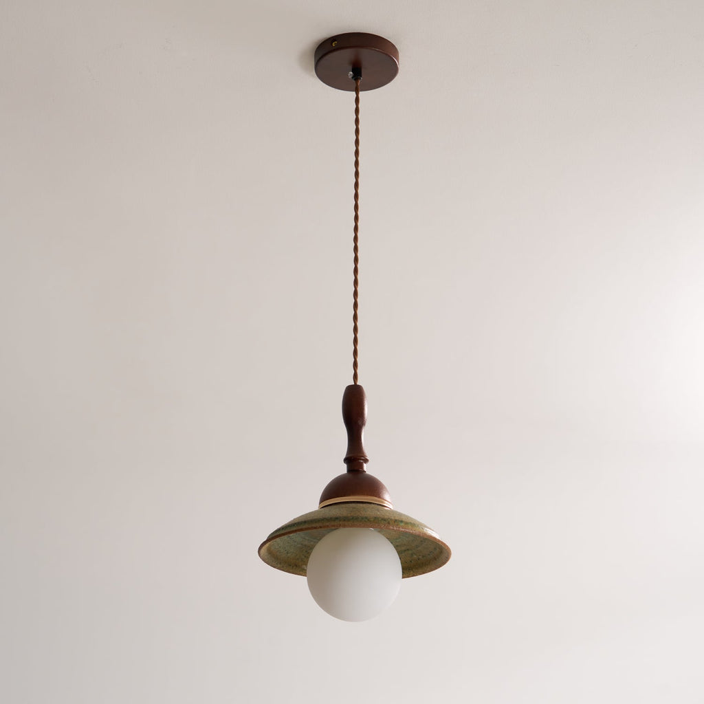 Ulsilia Lampe Pendante Art en Bois et Céramique - Neutralighting