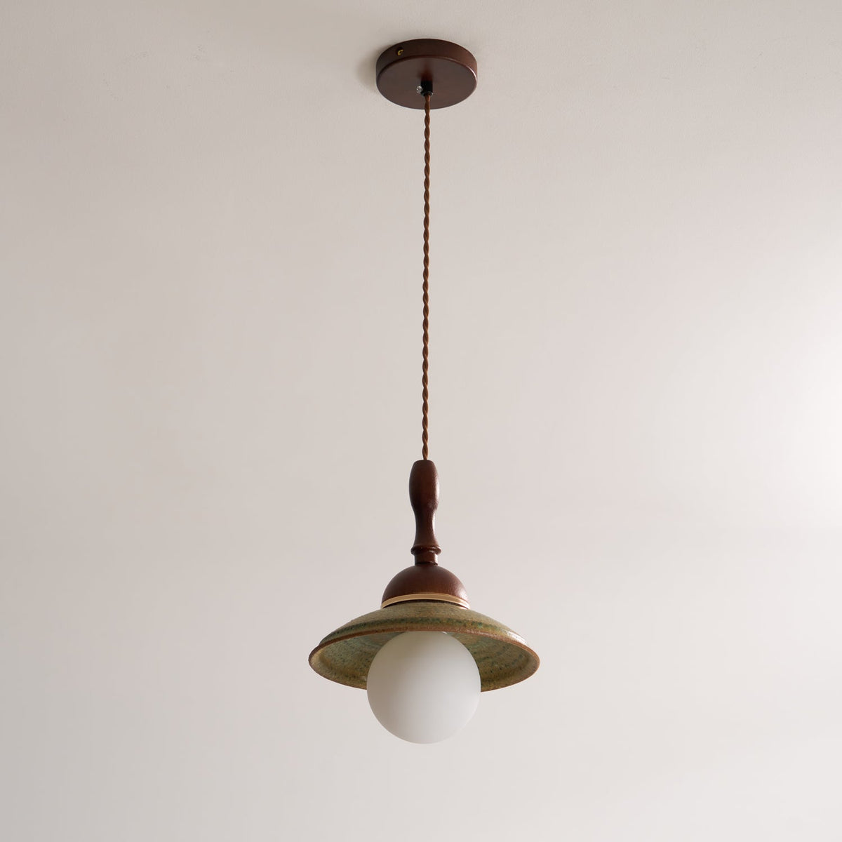 Ulsilia Lampe Pendante Art en Bois et Céramique - Neutralighting