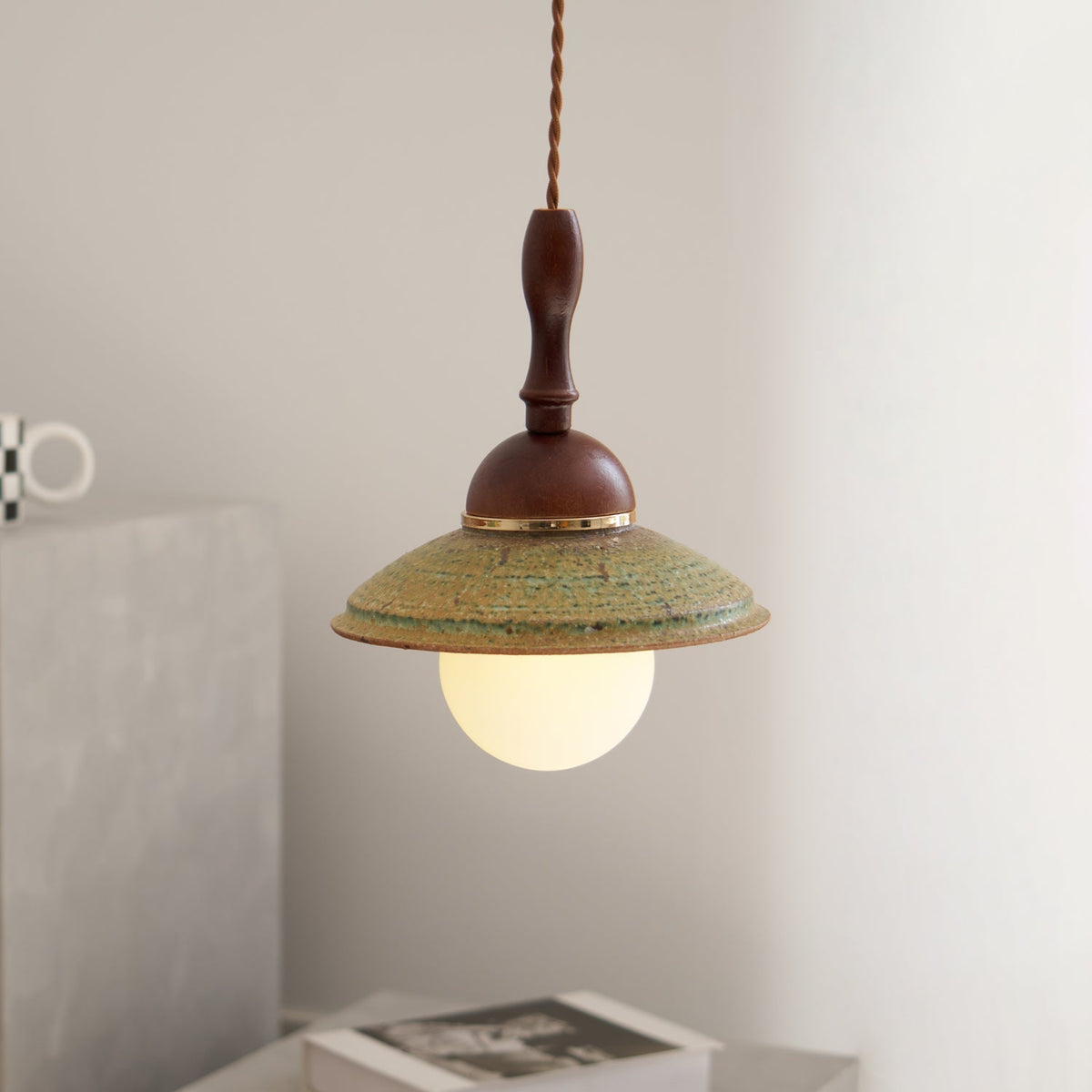 Ulsilia Lampe Pendante Art en Bois et Céramique - Neutralighting