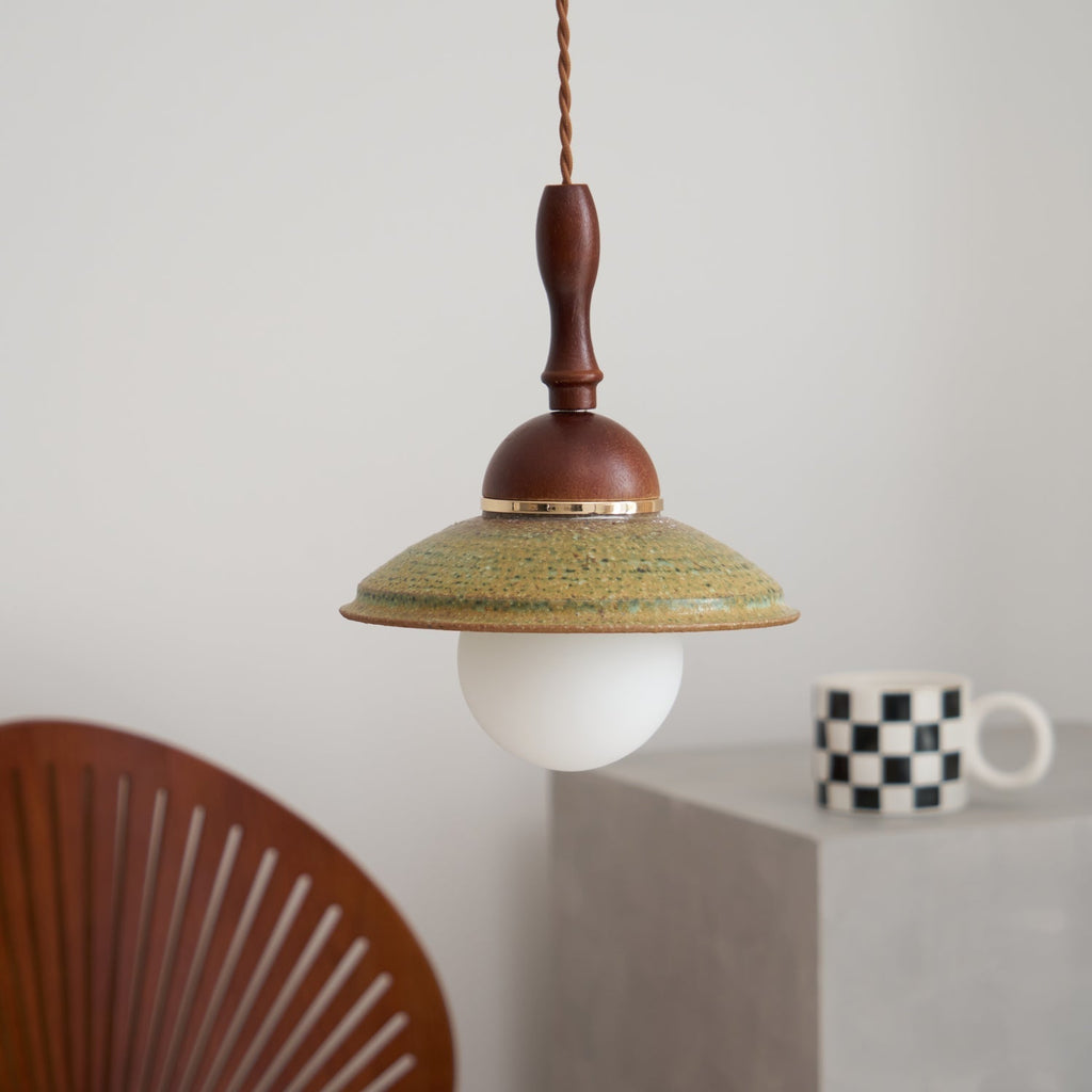 Ulsilia Lampe Pendante Art en Bois et Céramique - Neutralighting