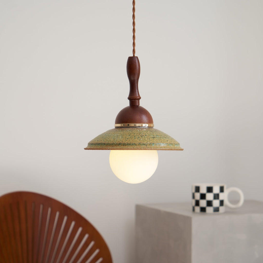 Ulsilia Lampe Pendante Art en Bois et Céramique - Neutralighting