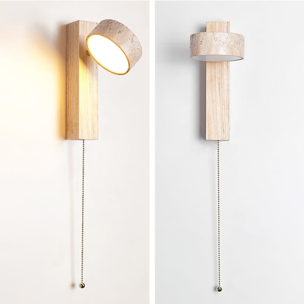 Ulvyna Applique Murale Cylindrique Empilée en Travertin - Neutralighting