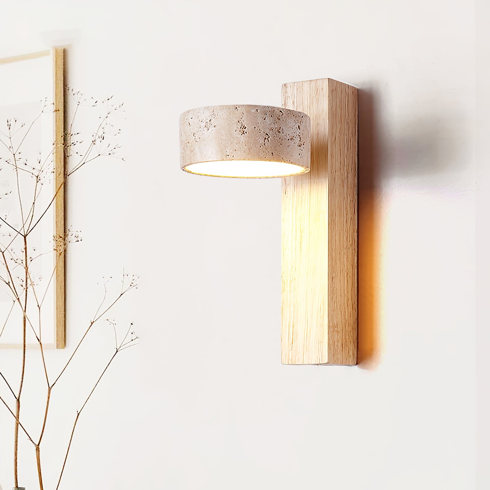 Ulvyna Applique Murale Cylindrique Empilée en Travertin - Neutralighting