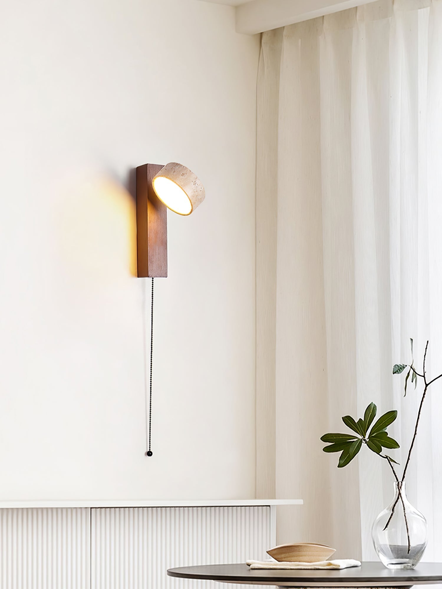 Ulvyna Applique Murale Cylindrique Empilée en Travertin - Neutralighting
