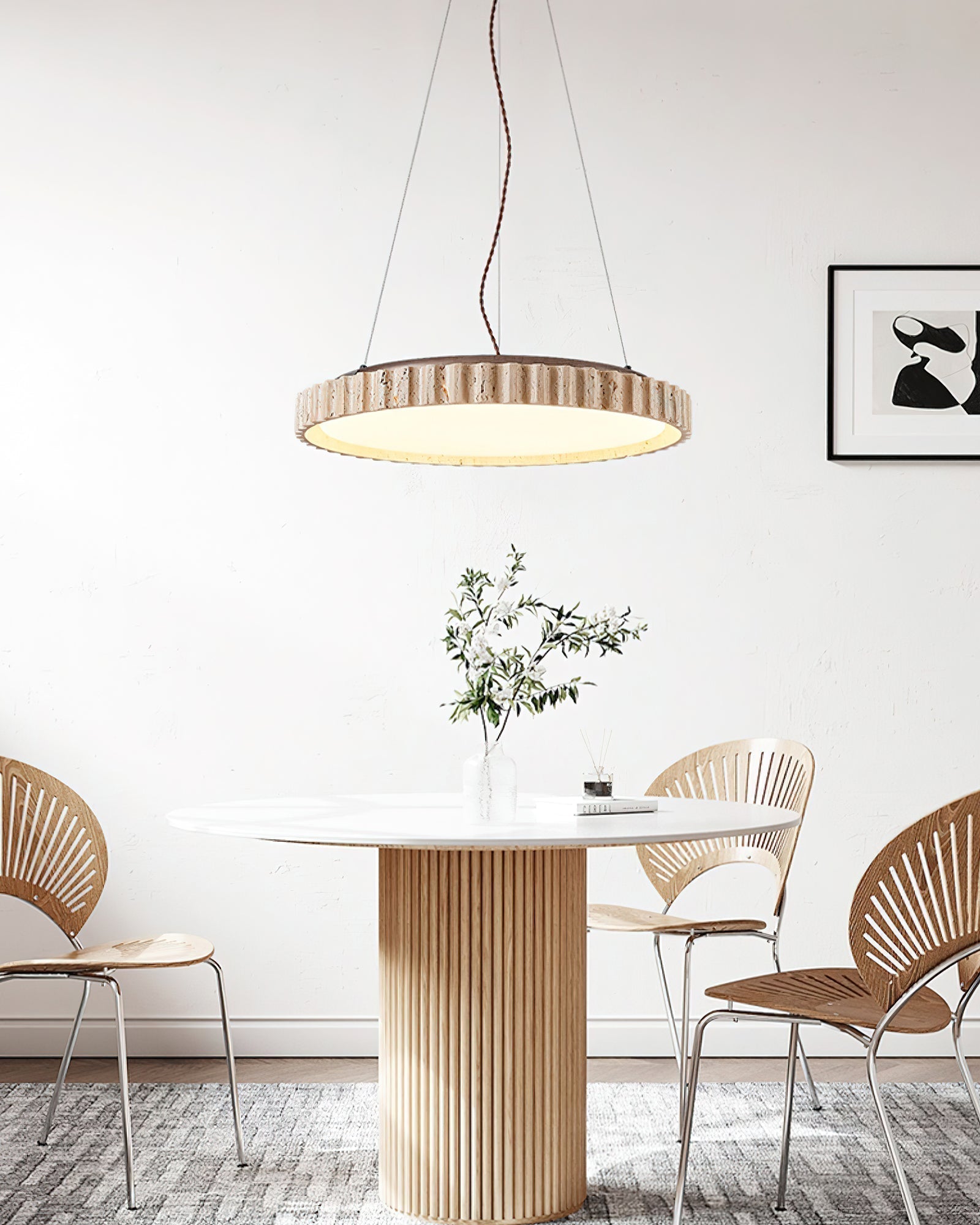 Elvenis Suspension Circulaire en Travertin - Neutralighting