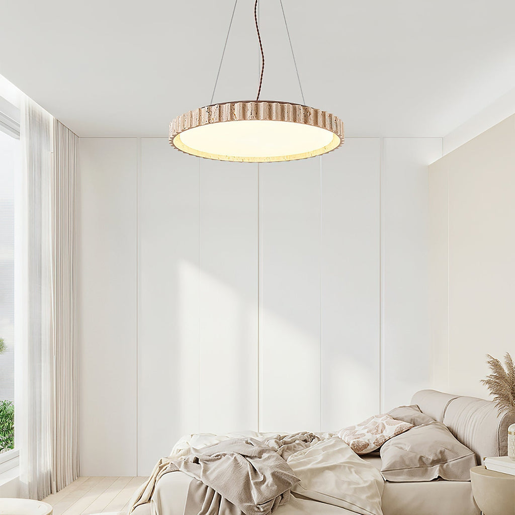 Elvenis Suspension Circulaire en Travertin - Neutralighting