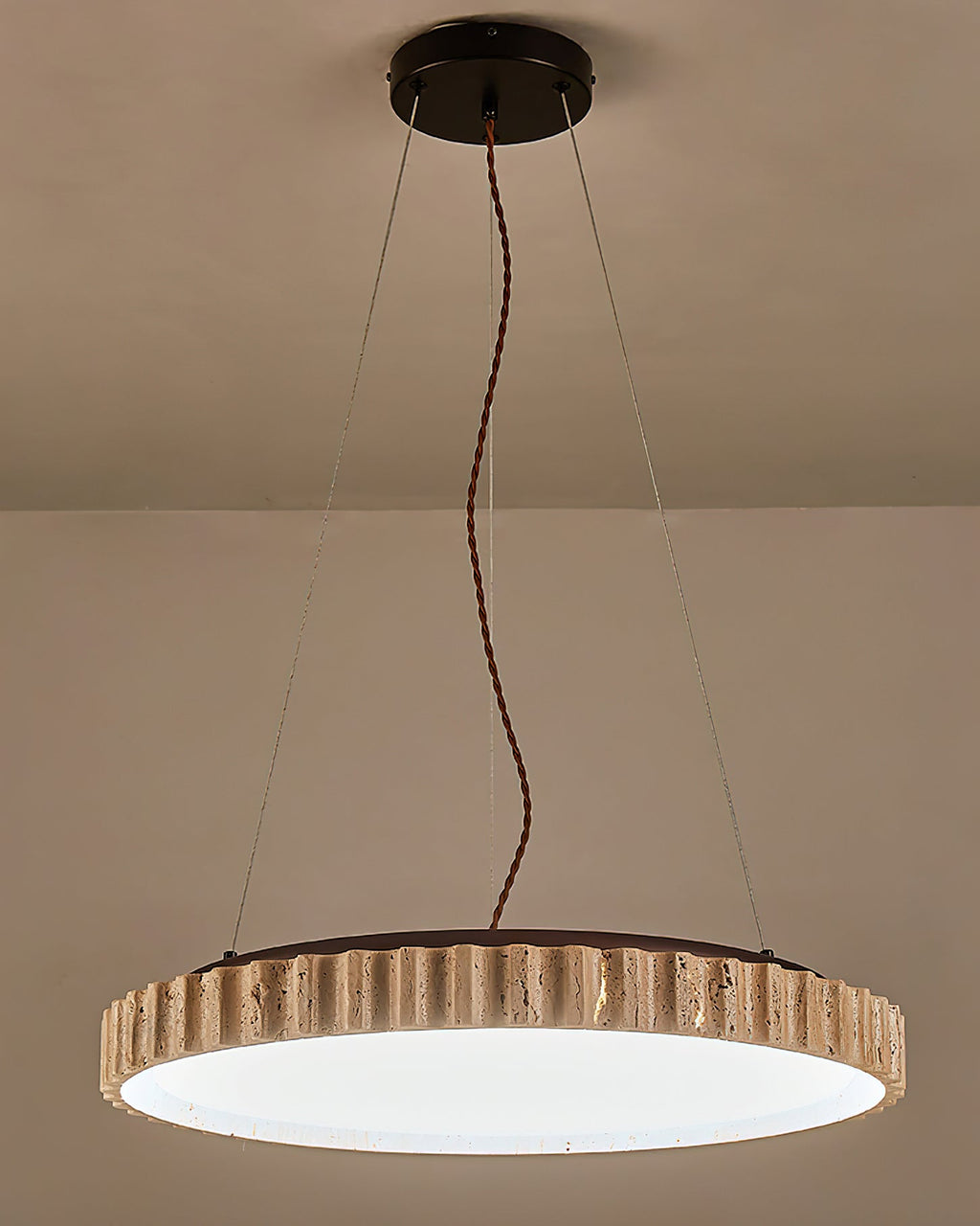 Elvenis Suspension Circulaire en Travertin - Neutralighting