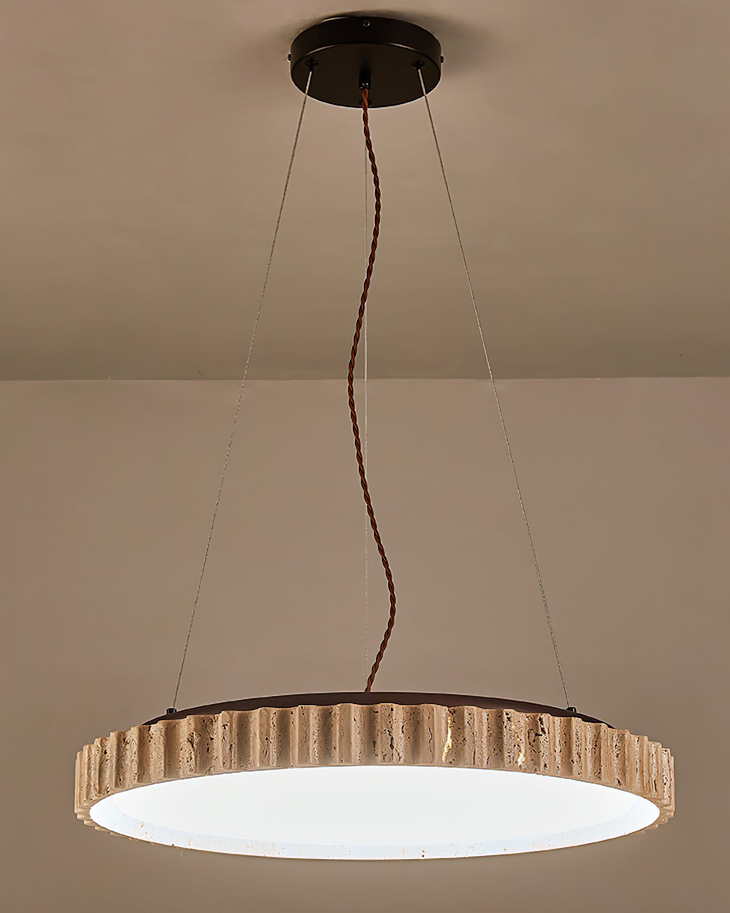 Elvenis Suspension Circulaire en Travertin - Neutralighting