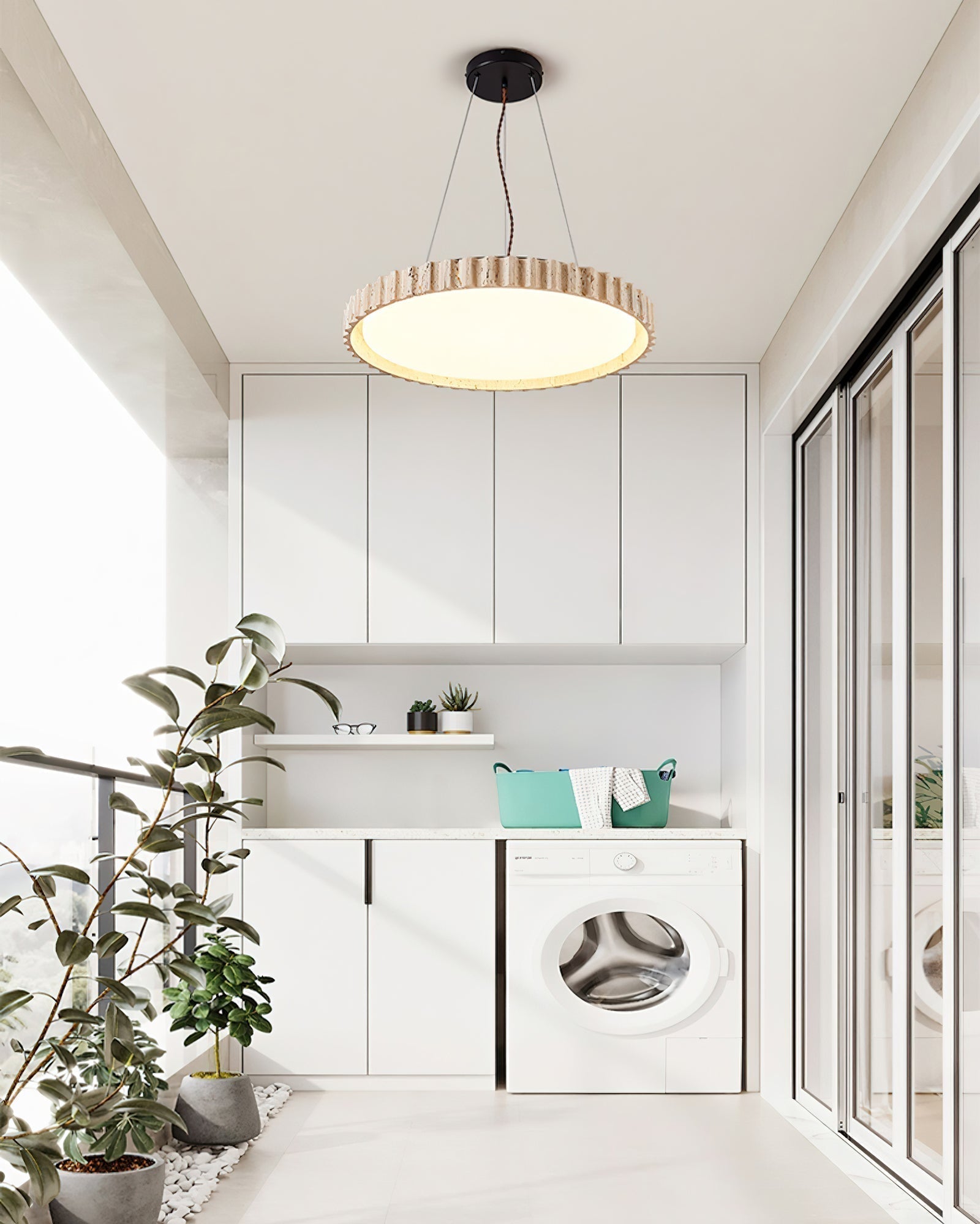 Elvenis Suspension Circulaire en Travertin - Neutralighting