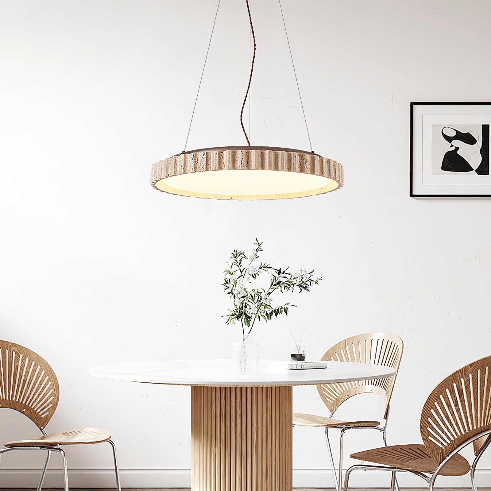 Elvenis Suspension Circulaire en Travertin - Neutralighting