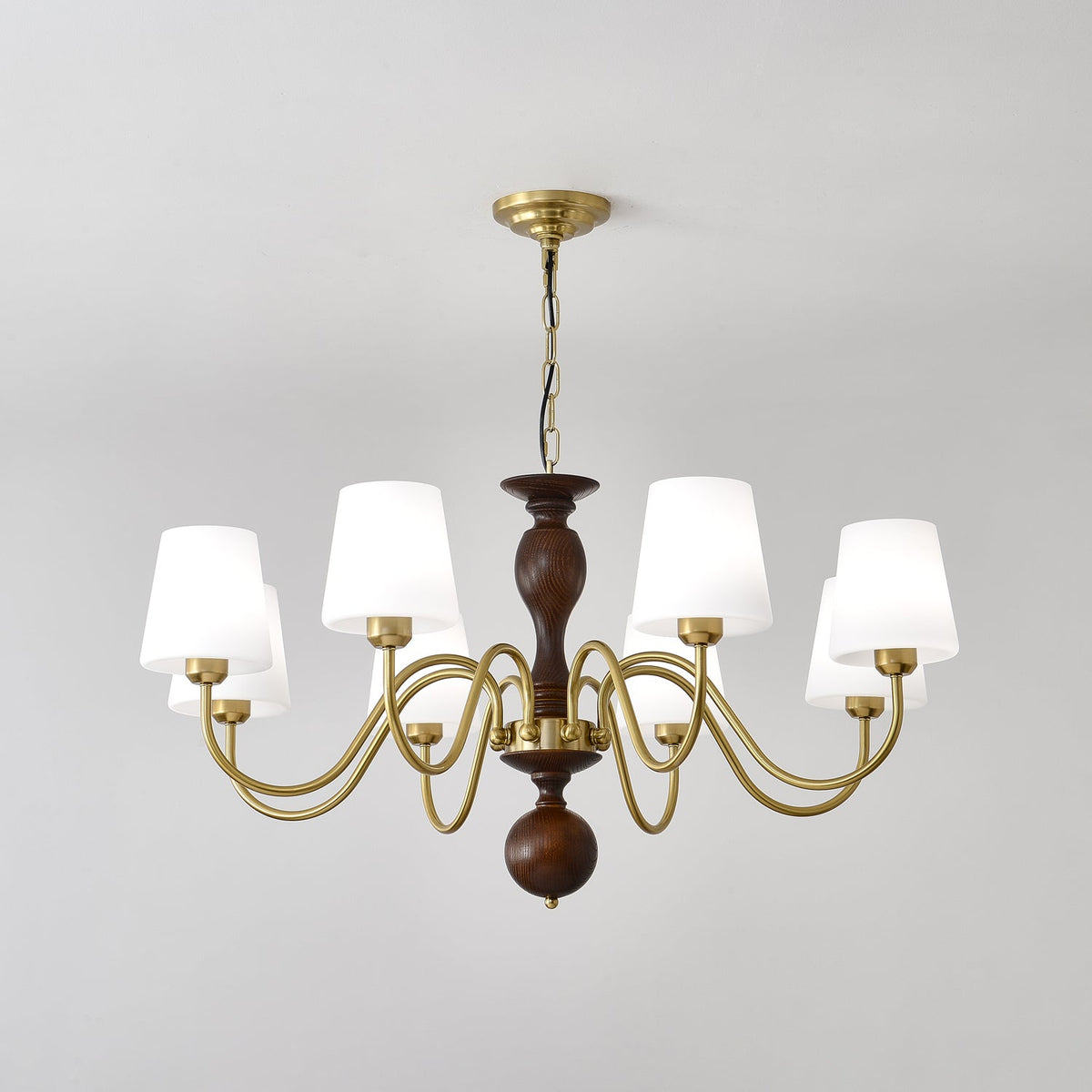 Lustra Chandelier Laiton Bois Rustique Vintage - Neutralighting