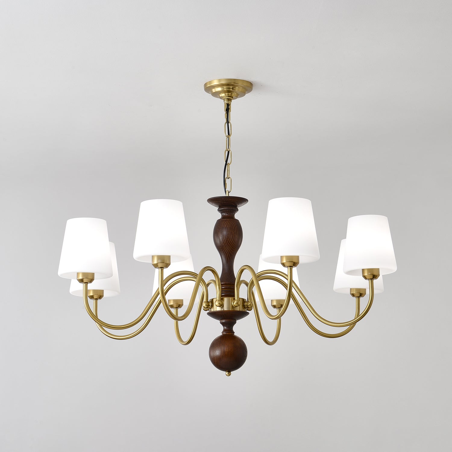 Lustra Chandelier Laiton Bois Rustique Vintage - Neutralighting