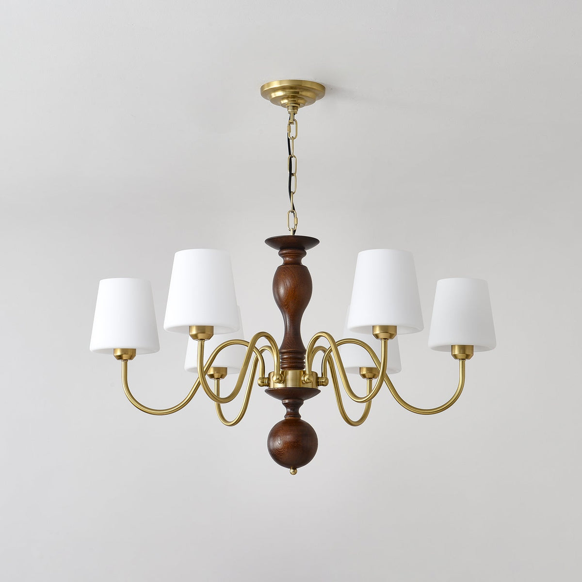 Lustra Chandelier Laiton Bois Rustique Vintage - Neutralighting