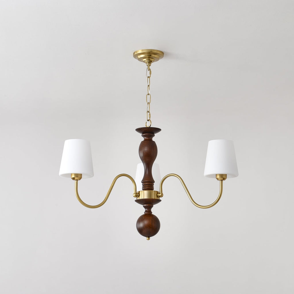 Lustra Chandelier Laiton Bois Rustique Vintage - Neutralighting