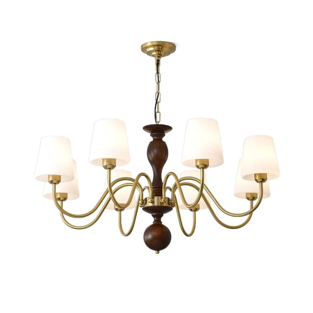 Lustra Chandelier Laiton Bois Rustique Vintage - Neutralighting