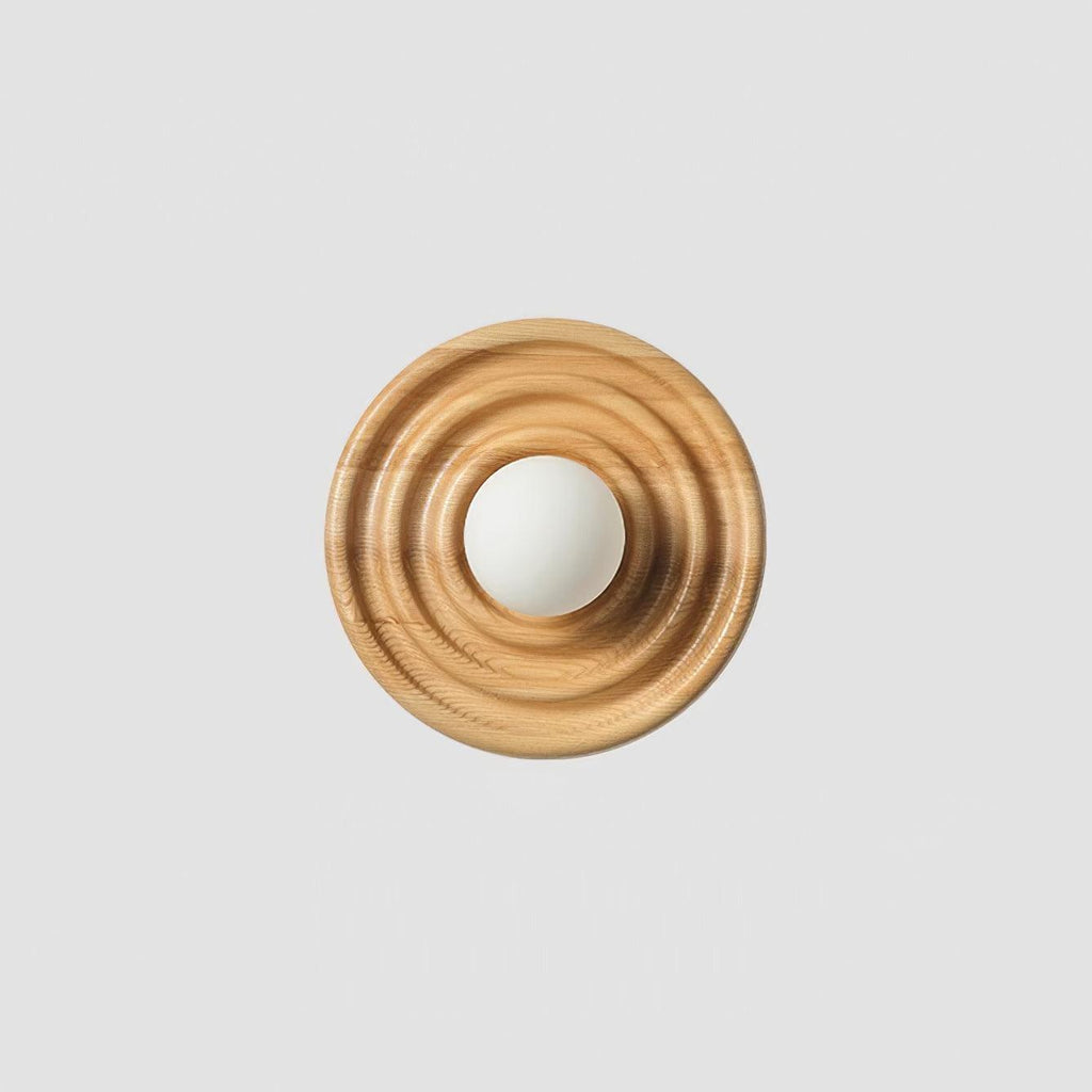 Lumoran Applique murale Ripple avec corps en bois de frêne et abat-jour en verre - Neutralighting