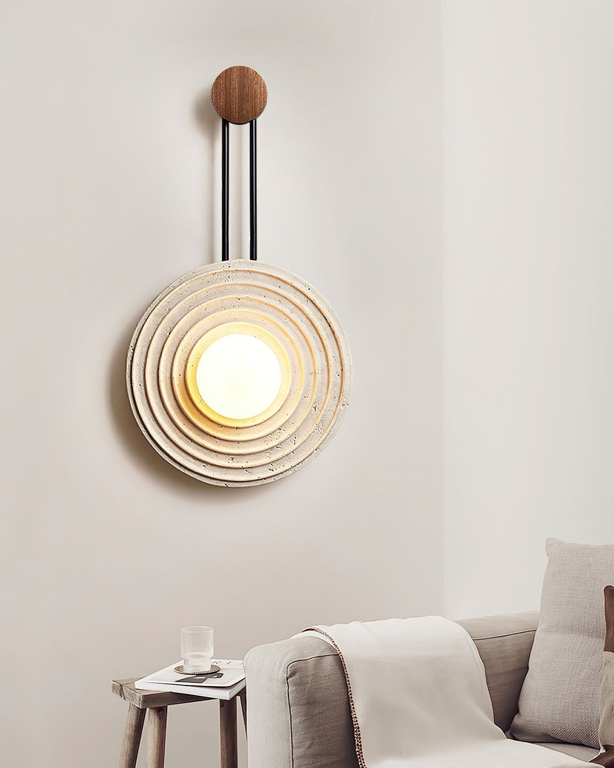 Isoror Applique Murale en Travertin Anneau Spirale - Neutralighting