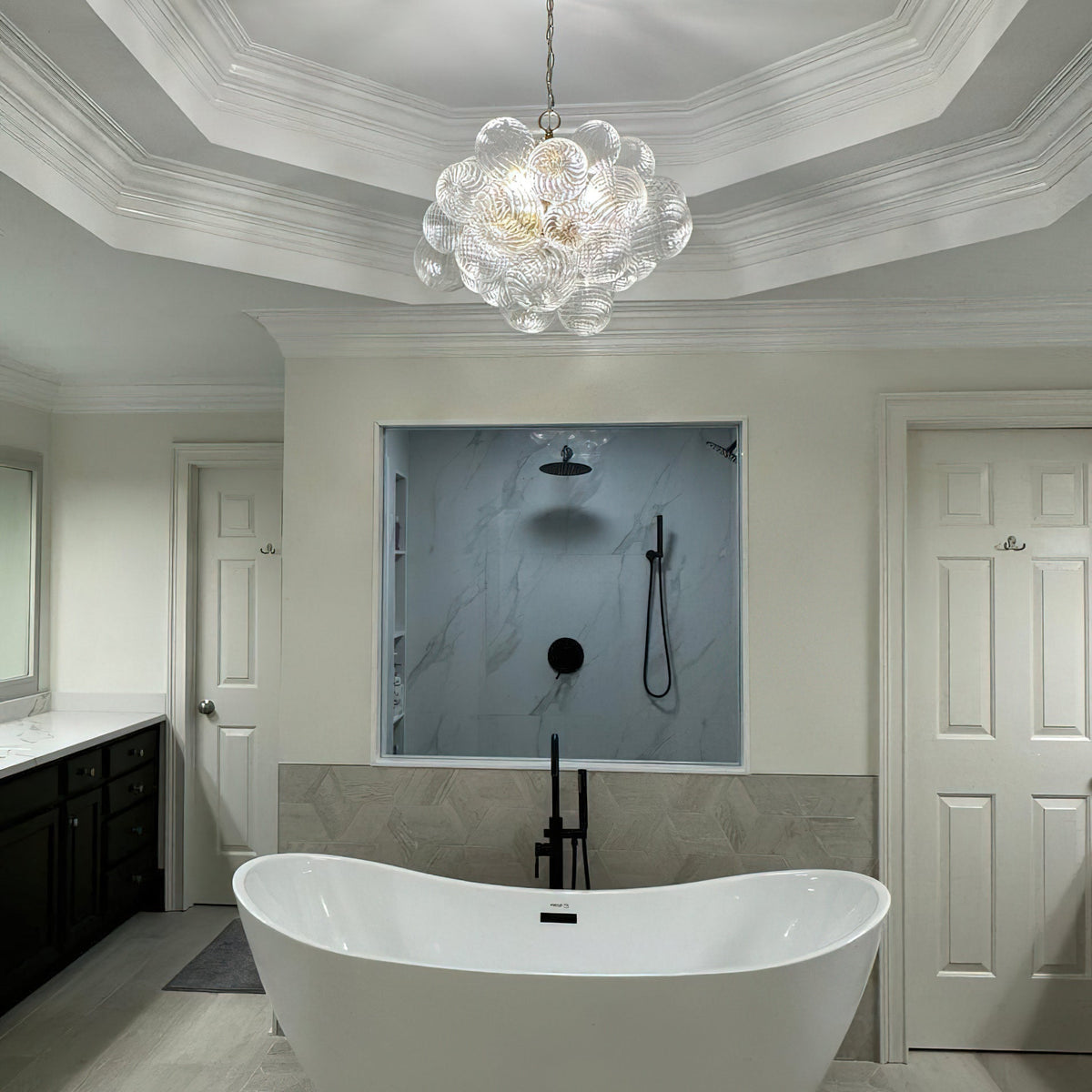 Aurora Lustre Moderne en Verre Boule Bulle - Neutralighting