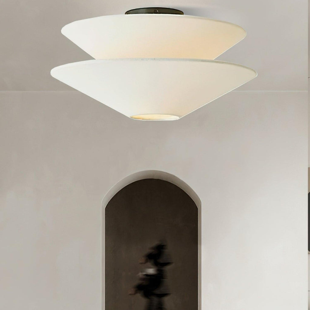 Lina Plafonnier design en tissu à double cône - Neutralighting