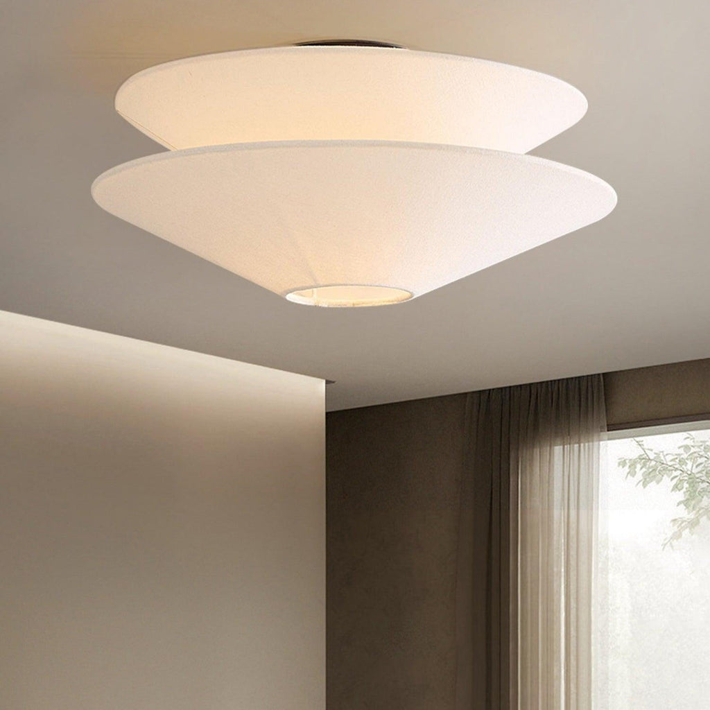 Lina Plafonnier design en tissu à double cône - Neutralighting