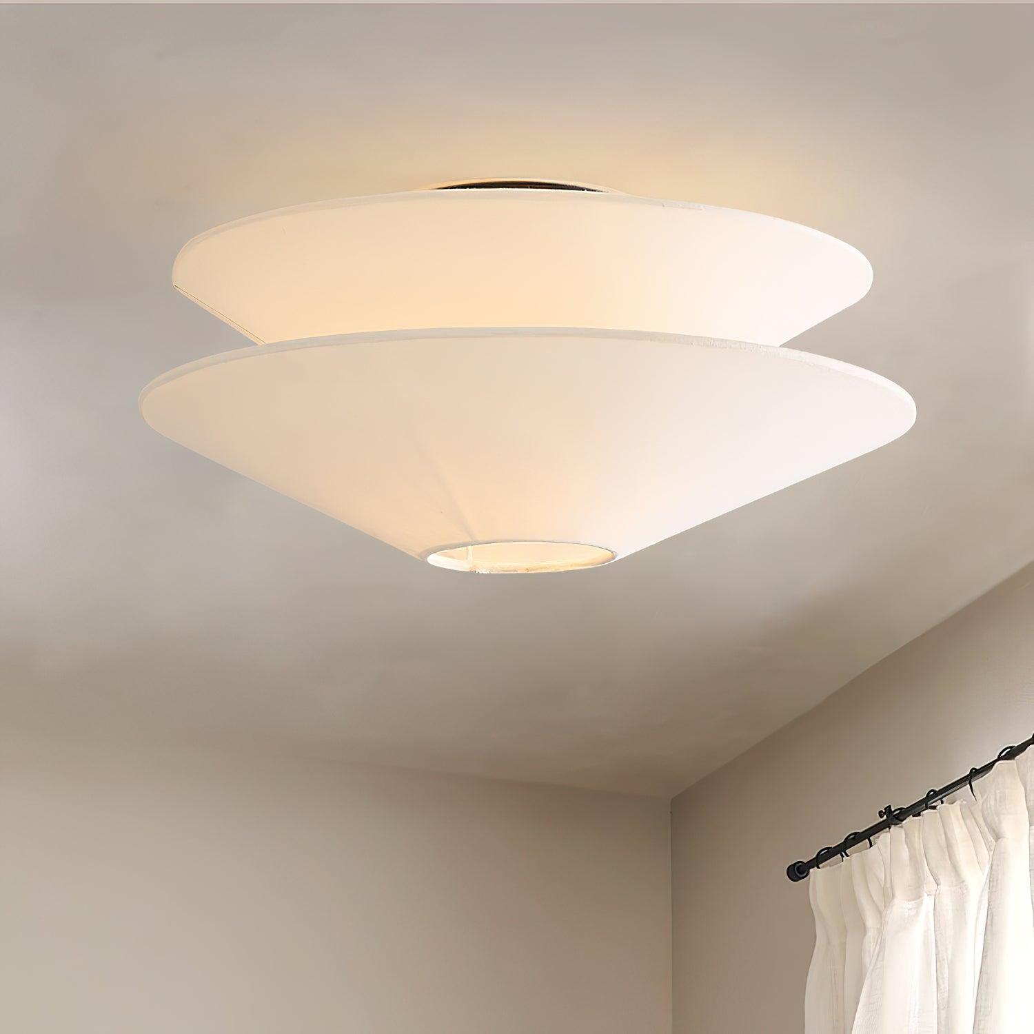 Lina Plafonnier design en tissu à double cône - Neutralighting