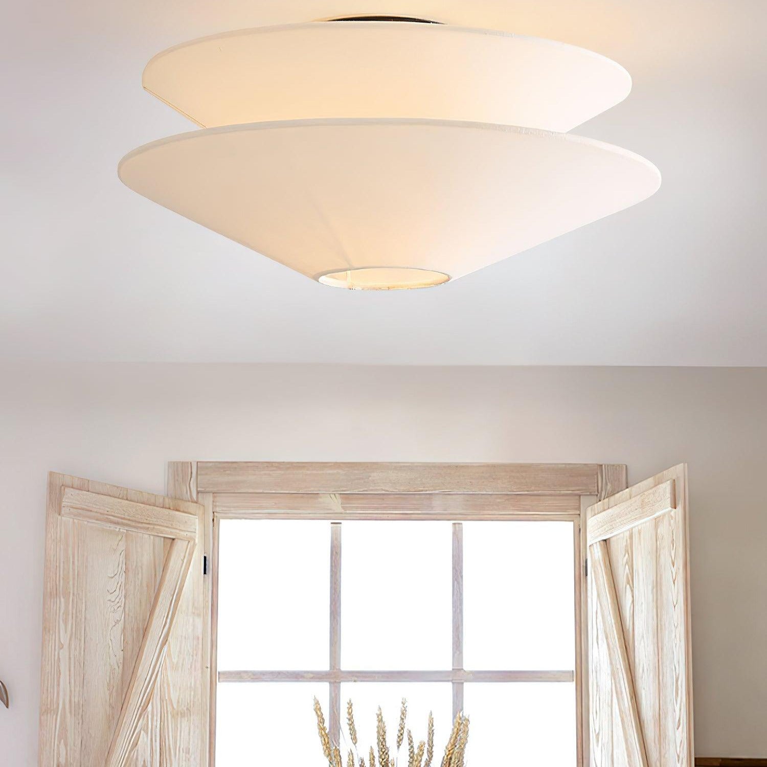 Lina Plafonnier design en tissu à double cône - Neutralighting