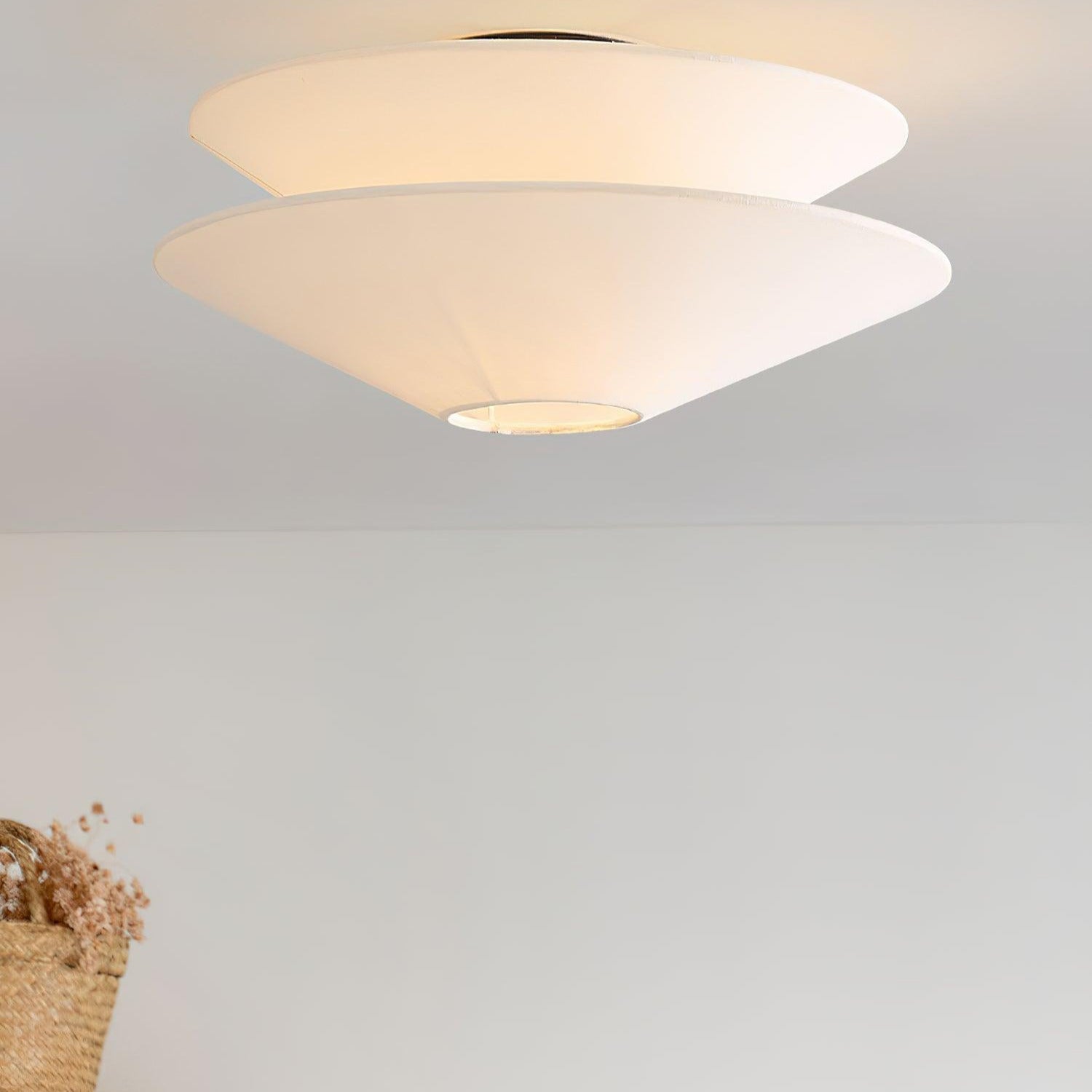 Lina Plafonnier design en tissu à double cône - Neutralighting