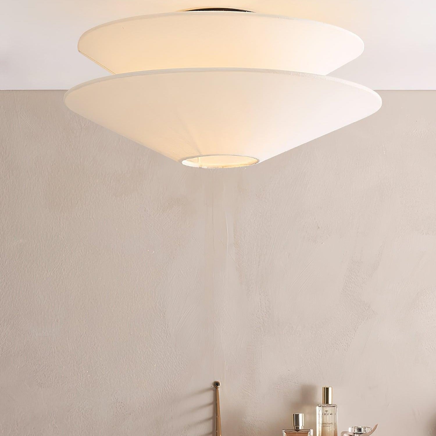 Lina Plafonnier design en tissu à double cône - Neutralighting