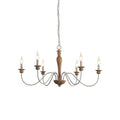 Illoros Chandelier Bois Sculpté à la Main Bougie Vintage - Neutralighting