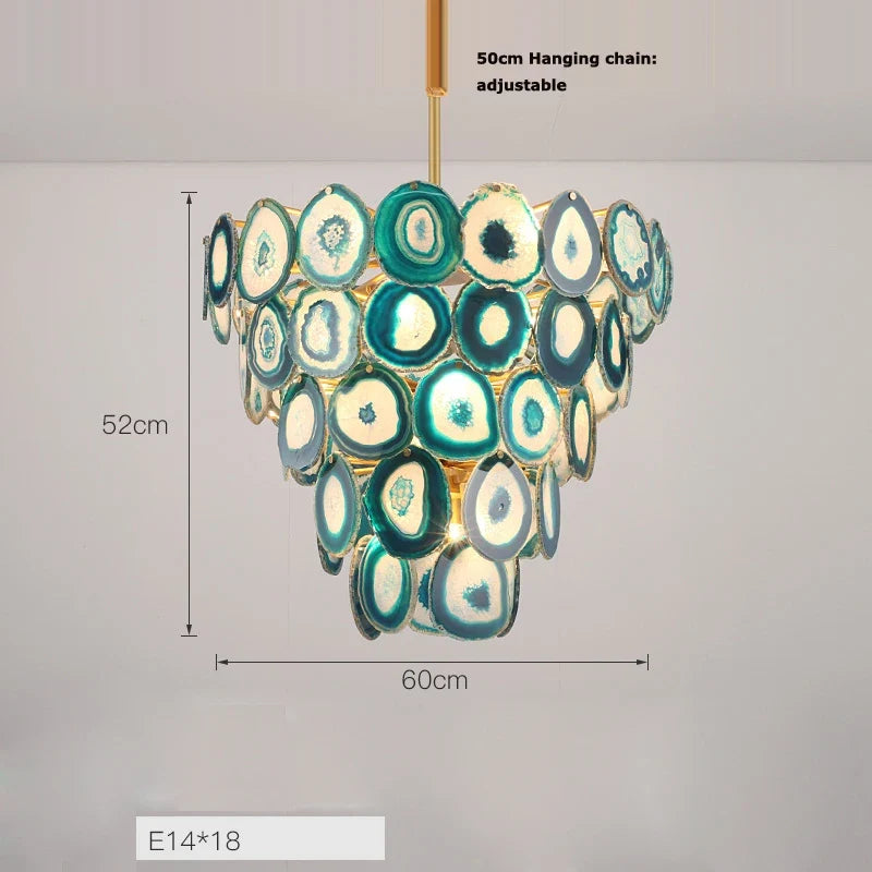 Lustre — Design moderne en agate colorée pour intérieur