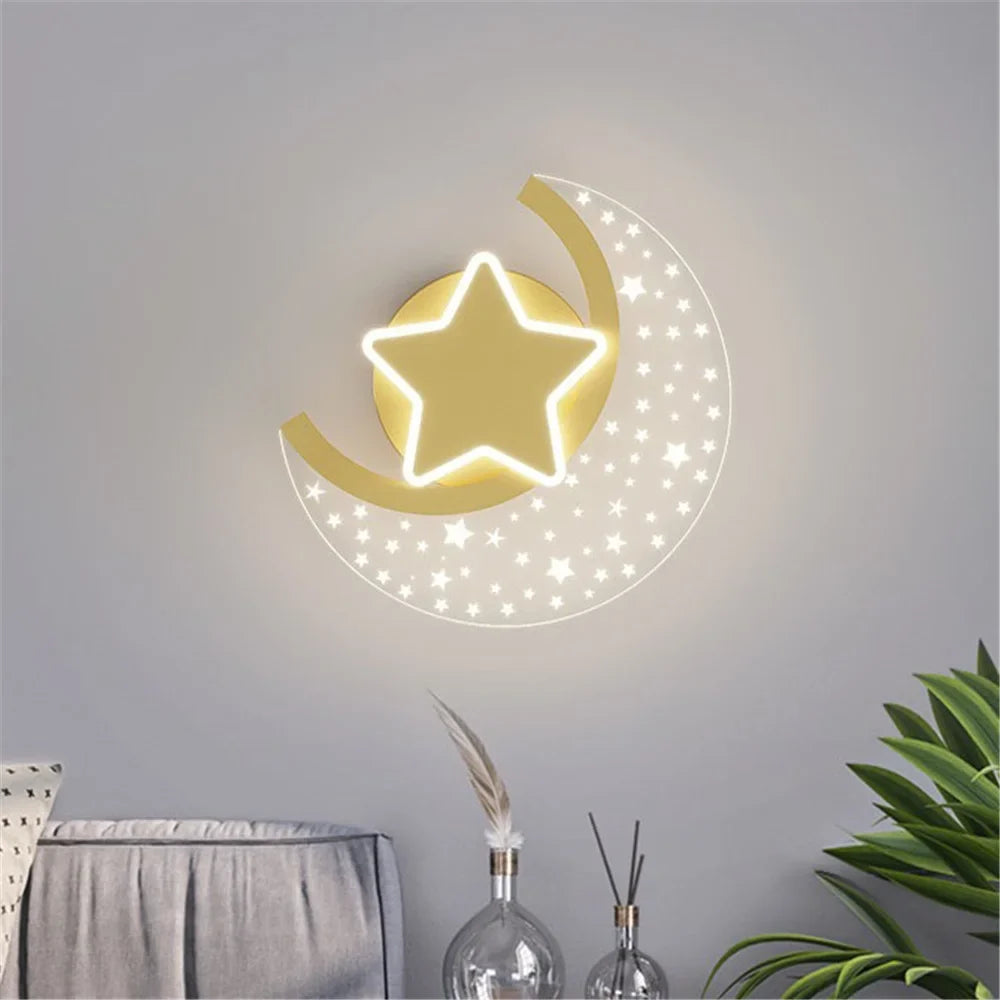 Applique murale led étoile et lune pour décoration intérieure Léontine Unisson en Métal - Simplicité & Caractère au Quotidien