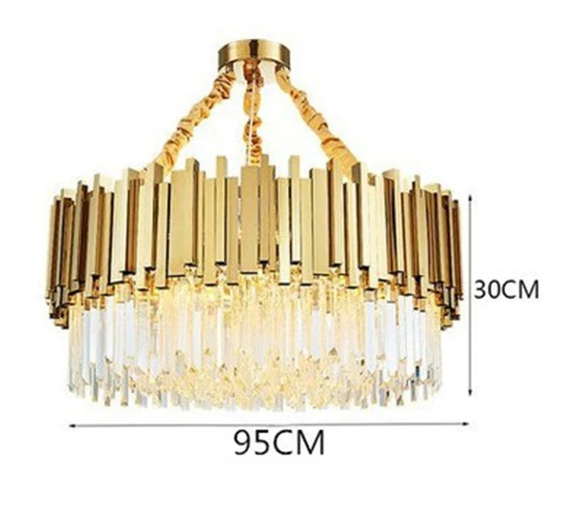 Suspension — Moderne en cristal avec grande suspension à LED
