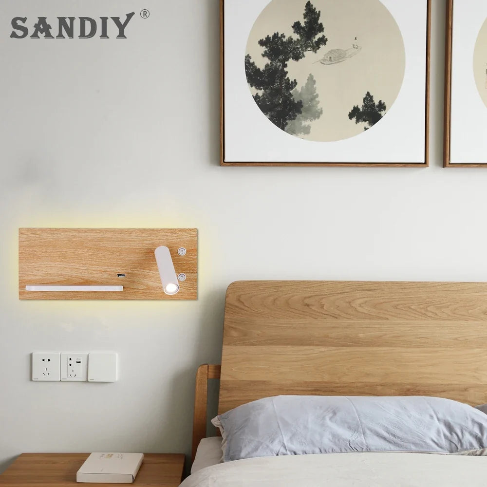 lampe de lecture led sandiy avec chargeur usb et sans fil