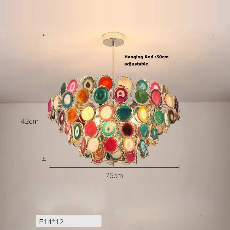 Lustre — Design moderne en agate colorée pour intérieur