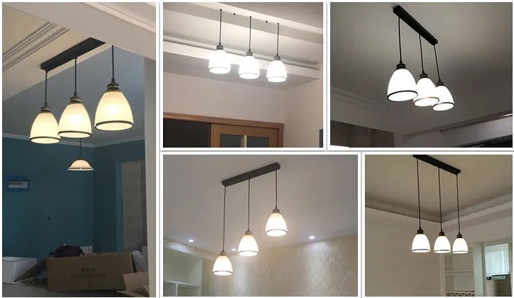Lustre — Classique en fer et verre pour décoration intérieure