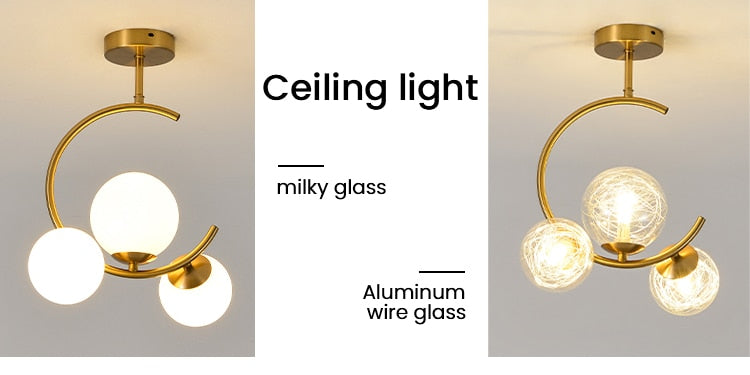 Valentina Boule de Verre Bulles Lampes Suspendues Lampes Dorées Suspension - Neutralighting
