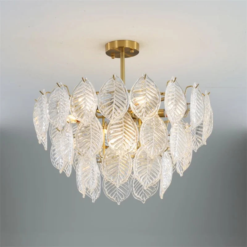 Lustre — Vintage moderne en verre doré pour décoration intérieure