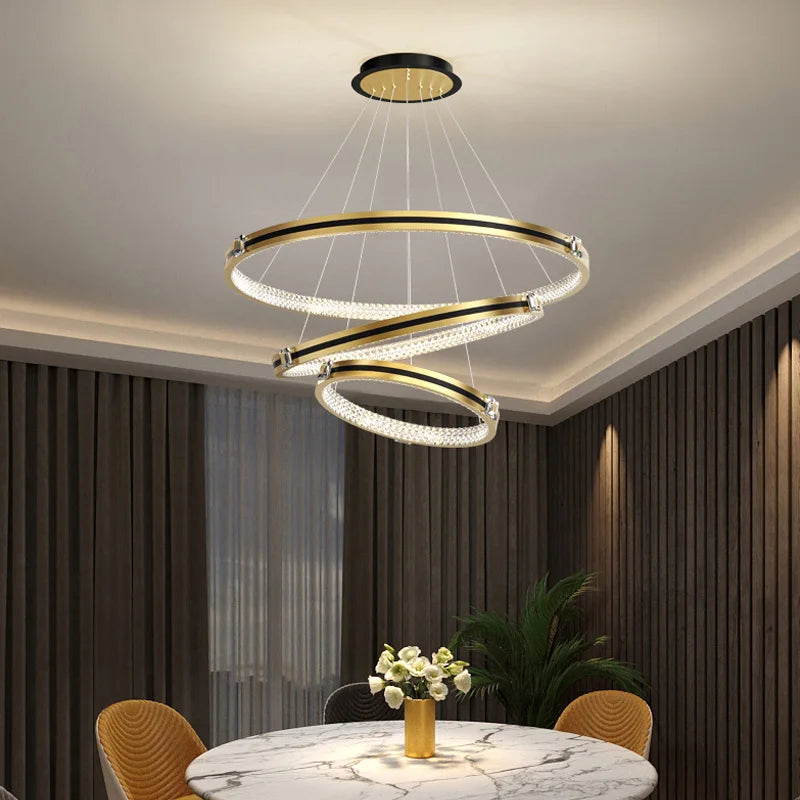 Lustre — En cristal moderne pour hall et restaurant luxe